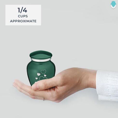 Geturns Embrace Keepsake Personalized Floating Heart Cremation Urns for Human Ashes I Green Funeral Urn for Women and Men with Double Side Engraving I 3.5 lbs in Saudi Arabia