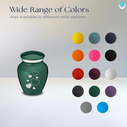 Geturns Embrace Keepsake Personalized Floating Heart Cremation Urns for Human Ashes I Green Funeral Urn for Women and Men with Double Side Engraving I 3.5 lbs in Saudi Arabia