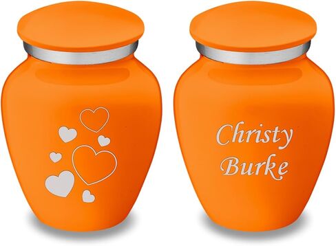 Geturns Embrace Keepsake Personalized Floating Heart Cremation Urns for Human Ashes I Green Funeral Urn for Women and Men with Double Side Engraving I 3.5 lbs in Saudi Arabia
