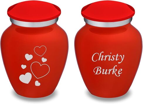 Geturns Embrace Keepsake Personalized Floating Heart Cremation Urns for Human Ashes I Green Funeral Urn for Women and Men with Double Side Engraving I 3.5 lbs in Saudi Arabia