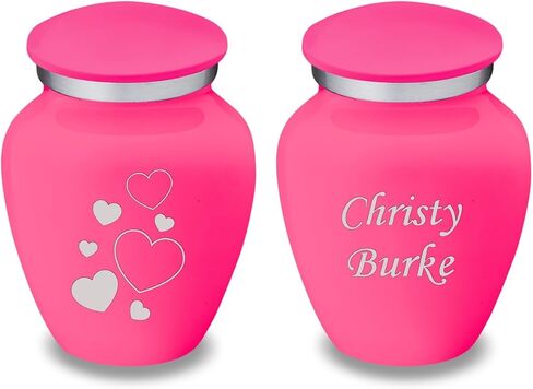 Geturns Embrace Keepsake Personalized Floating Heart Cremation Urns for Human Ashes I Green Funeral Urn for Women and Men with Double Side Engraving I 3.5 lbs in Saudi Arabia