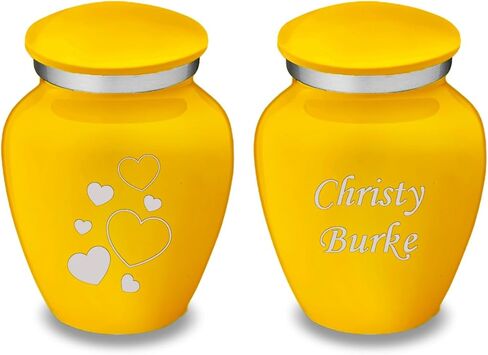 Geturns Embrace Keepsake Personalized Floating Heart Cremation Urns for Human Ashes I Green Funeral Urn for Women and Men with Double Side Engraving I 3.5 lbs in Saudi Arabia