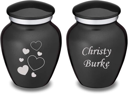 Geturns Embrace Keepsake Personalized Floating Heart Cremation Urns for Human Ashes I Green Funeral Urn for Women and Men with Double Side Engraving I 3.5 lbs in Saudi Arabia