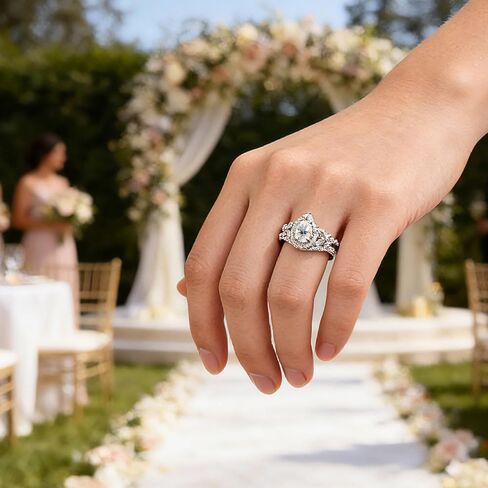 925 Sterling Silver Pear Cut Halo Wedding Engagement Rings Set for Women Bridal Ring Sets AAAAA Cubic Zirconia Promise Band Anniversary Size 5-10 in Kuwait