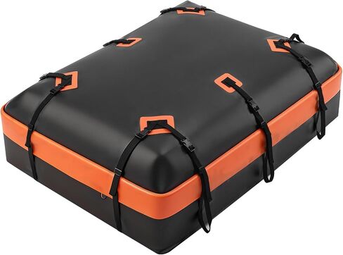 حقيبة نقل البضائع على سطح السيارة من NEWBULIG، حقيبة مقاومة للماء بسعة 15 قدم مكعب لجميع المركبات مع/بدون رفوف. تتضمن حصيرة مضادة للانزلاق، وأشرطة معززة، و6 خطافات للأبواب، وحقيبة تخزين، وقفل للأمتعة. in Kuwait