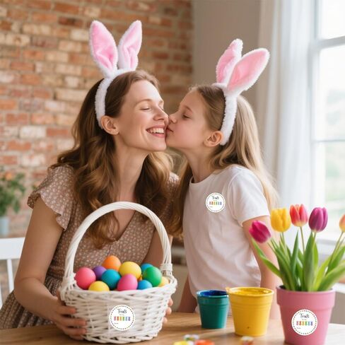 60Pcs Easter Stickers, 2" Treats for My Peeps Stickers, Easter Bunny Stickers, Easter from Name Stickers for Goodie Bag Envelope Seal Card Party Decors in Kuwait