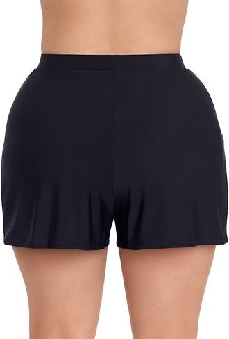 Miraclesuit Women's Swimwear Plus Size Tummy Control High Waistline Swim Shorts Bathing Suit Bottom, Black, 18W in Saudi Arabia