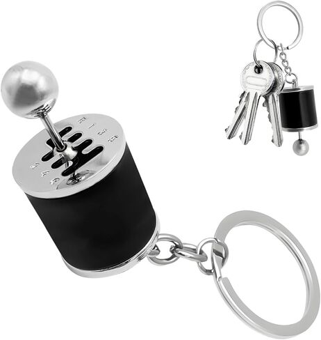 Car Gearbox Keychain, Six Speed Auto Gearbox Shifter Keychain, Creative Manual Transmission Shift Lever Keyring (Black) in Saudi Arabia