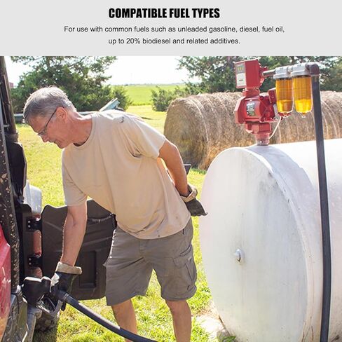 496 Fuel Tank Filter Assembly, 30 Micron Max 25 Gpm 150 Psi Diesel Water Separator with Wrench & Tape, Diesel Fuel Tank Filter Replacement with 1" NPT Top Cap Replace# B10-AL in Kuwait