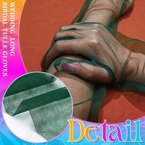 CASDRE Long Tulle Gloves Elbow Length Bridal Arm Sleeves Prom Halloween Costume Sheer Gloves for Women in Kuwait