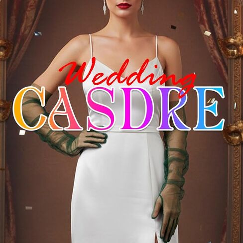 CASDRE Long Tulle Gloves Elbow Length Bridal Arm Sleeves Prom Halloween Costume Sheer Gloves for Women in Kuwait