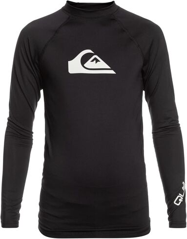 قميص Quiksilver للأولاد بأكمام طويلة مناسب لركوب الأمواج مع عامل حماية من أشعة الشمس فوق البنفسجية 50+، قميص سباحة للأطفال in Kuwait