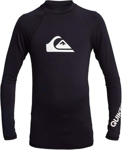 قميص Quiksilver للأولاد بأكمام طويلة مناسب لركوب الأمواج مع عامل حماية من أشعة الشمس فوق البنفسجية 50+، قميص سباحة للأطفال in Kuwait