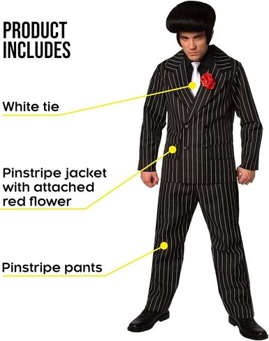 Morph Men's Gangster Costume, Men's 1920s Costume, Mens Mafia Outfit in Saudi Arabia