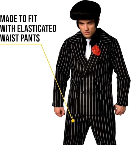 Morph Men's Gangster Costume, Men's 1920s Costume, Mens Mafia Outfit in Saudi Arabia