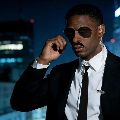 CURASA Black Agent Costume for Men Secret Service Costume Set Spy Costume Accessories for Halloween Men Women Black Sunglass Costume Outfit in Kuwait