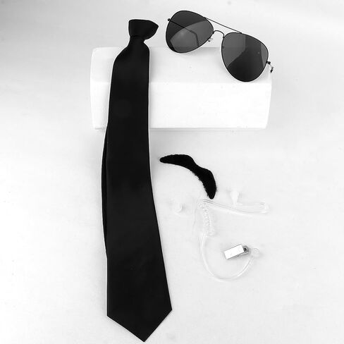 CURASA Black Agent Costume for Men Secret Service Costume Set Spy Costume Accessories for Halloween Men Women Black Sunglass Costume Outfit in Kuwait
