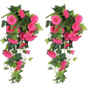 RECUTMS 4 Pcs Artificial Flowers for Outdoors Fake Hanging Flowers Plants 29Inch UV Resistant Silk Daisy Flower Realistic Faux Trailing Vine for Wall Yard Porch Balcony Indoor Outdoor Planters (White) in Kuwait