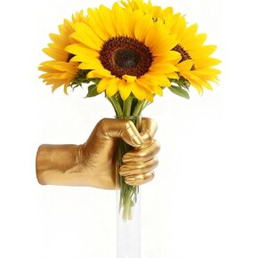 منحوتات جدارية ذهبية، مزهريات جدارية يدوية لديكور المنزل، منحوتة فنية مثبتة على الحائط، ديكور مزهرية فنية فريدة من نوعها، مزهرية معلقة حديثة لديكور غرف المعيشة، تمثال مزهرية أنبوب اختبار معلق (ذهبي) in Kuwait