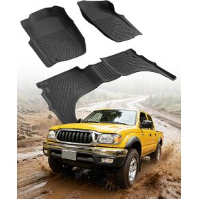 Floor Mats for Toyota Tacoma 2001-2004(ONLY Fit Double Cab) All Weather Custom Fit Heavy Duty Rubber Liner, 1st & 2nd Row, Car Accessories for Tacoma 2001 2002 2003 2004 in Kuwait