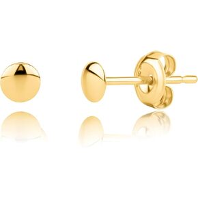 MAX + STONE 14K Solid Petite 4MM Gold Stud Dot Earrings |14k Gold Stud Earrings for Women | Hypoallergenic Gold Earrings for Women in Saudi Arabia