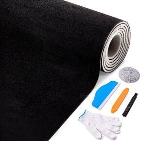Suede Headliner Fabric 98" L × 58" W with Foam Backing, Tubular Packaging with 5-Piece Headliner Tool Kit, Black Interior Replacement Material for Car/SUV/MPV/Truck Roof and Home DIY in Saudi Arabia