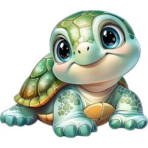 Cute Turtle Vinyl Car Window Decals – Waterproof Removable Bumper Sticker 2-Pack, Adorable Cartoon Design for Laptops, Vehicles, and Water Bottles#B044 in Kuwait