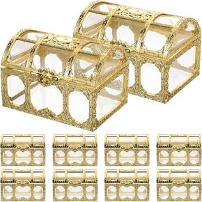 Abaodam Gold Plastic Treasure Chest Candy Boxes 10Pcs Small Wedding Favor Boxes for Kids Birthday Holiday in Saudi Arabia