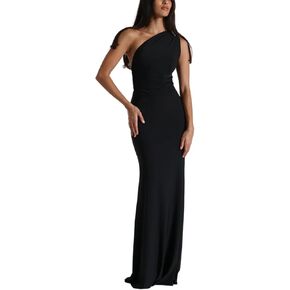 ABINGOO Women One Shoulder Maxi Dress Sleeveless Bodycon Tie Back Long Dresses for Wedding Guest Party Evening Gown in Kuwait