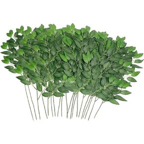 20 قطعة من سيقان روسكوس الخضراء الإيطالية الصناعية، سيقان الأوكالبتوس الصناعية القابلة للانحناء - نباتات خضراء صناعية لديكور الزفاف، والقطع المركزية، والترتيبات المنزلية in Kuwait