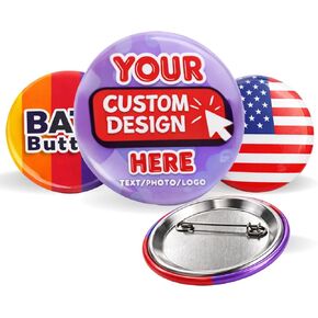 Custom Button Pins - Personalized Photo, Logo & Text Button Pins, Sizes 1, 1.5, 2.25, 3 & 3.5 Inch, Bulk 5-1000 Pcs, Pinback Buttons for Graduation, Campaigns & Events in Saudi Arabia