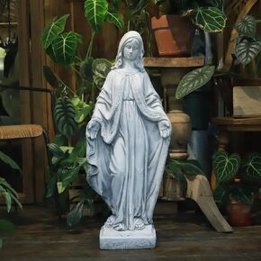تمثال كبير لمريم العذراء قابل للطلاء مقاس 81.28 سم ارتفاعًا في الهواء الطلق حديقة أوروبية كاثوليكية مسيحية ساحة فناء سمك الشبوط بركة حديقة داخلية مدخل الكنيسة شرفة ديكور مذبح المنزل ملاك تذكاري شفيع مقدس قديس ديني in Kuwait