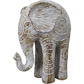 Abstract Elephant Sculpture, Modern Minimalist Elephant Figurine, Resin Animal Statue for Home Decor, Neutral Tone Elephant Decor for Living Room, Office, Shelf & Entryway in Kuwait