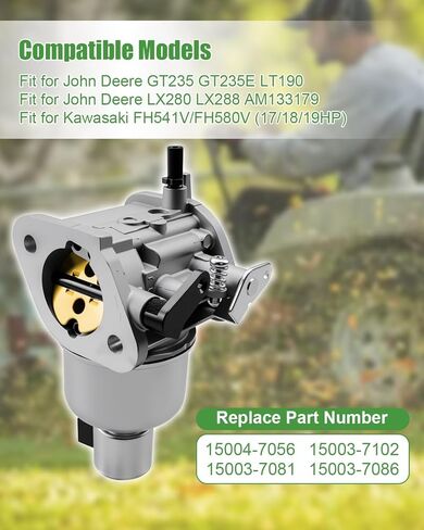 15003-7081 Carburetor Fit for Kawasaki FH580V FS541V FR600V FS600V Engine John Deere X300 X300R, Carburetor Fuel Pump Kit Replace 15004-0818 15004-0822 15004-7053 15004-7060, Carb With Fuel Pump in Kuwait