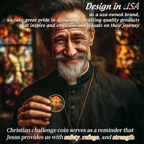 Jesus Cross Christian Challenge Coin - God Matthew 28:6 Scriptures Religious Token - Pocket Bible Verses Love Chip for Study - Inspirational Doves Good Luck Pigeon Gifts for Men Women Kids Coworker in Saudi Arabia