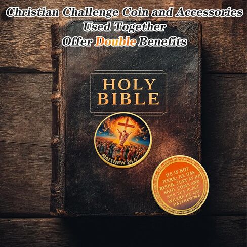 Jesus Cross Christian Challenge Coin - God Matthew 28:6 Scriptures Religious Token - Pocket Bible Verses Love Chip for Study - Inspirational Doves Good Luck Pigeon Gifts for Men Women Kids Coworker in Saudi Arabia