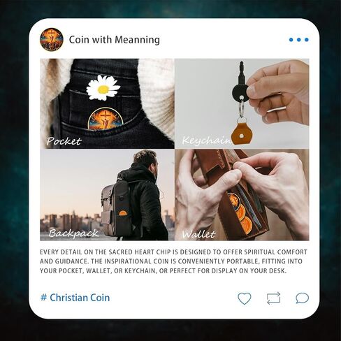 Jesus Cross Christian Challenge Coin - God Matthew 28:6 Scriptures Religious Token - Pocket Bible Verses Love Chip for Study - Inspirational Doves Good Luck Pigeon Gifts for Men Women Kids Coworker in Saudi Arabia