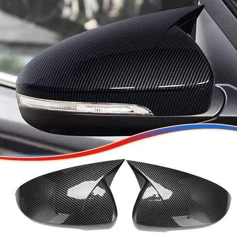 2PCS New Sports Rear Mirror Cover Caps for Hyundai Tucson 2016-2021 ABS Side Door Wing Mirror Cap Covers Exterior car Accessories -Carbon Fibe（Suitable for Models with Turn Signals in Saudi Arabia