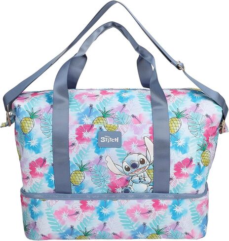 Bioworld Hello Kitty Character 17" Pink & White Striped Duffle Bag in Saudi Arabia
