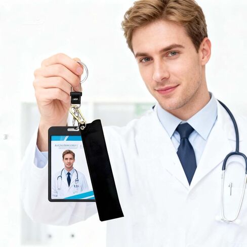 Tizee 3-Piece Pen Holder for Lanyard with Keychain Clips - 2 Pen Capacity, Anti-Lost Pencil Pouch, Leather Protective Cover for School, Office, and Business Use in Kuwait