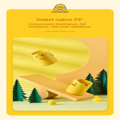 Generic صندوق تخزين متعدد الأغراض كرتوني حامل قلم حامل فرشاة الأسنان حامل الهاتف (أصفر، 4.29 × 3.51 × 3.12 بوصة) in Saudi Arabia