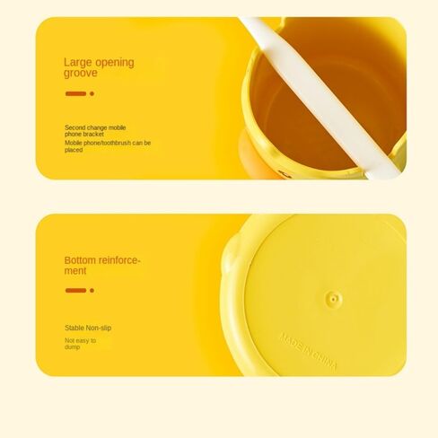 Generic صندوق تخزين متعدد الأغراض كرتوني حامل قلم حامل فرشاة الأسنان حامل الهاتف (أصفر، 4.29 × 3.51 × 3.12 بوصة) in Saudi Arabia