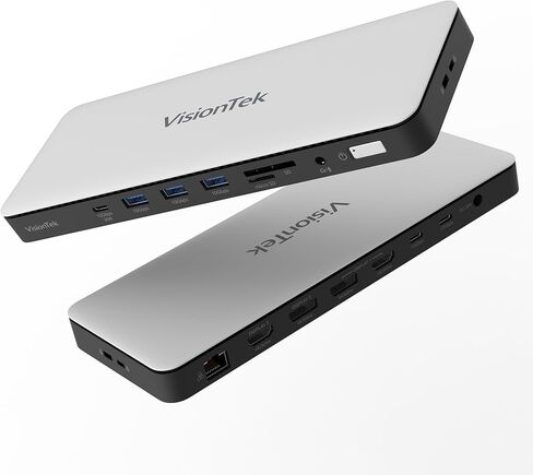 VisionTek VT2600 USB-C MST 3X Monitor Docking Station - 100W Power, 2X DisplayPort, 2X HDMI, 3X USB-A, 3X USB-C, Audio, Ethernet, SD Reader for Windows in Kuwait