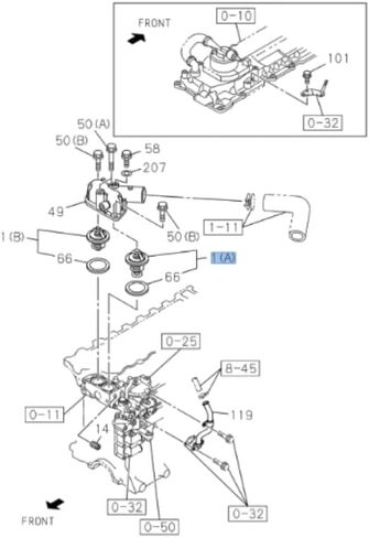 Pair of Thermostat Coolant 82℃ + 85℃ For ISUZU NPR NPR-HD NQR NRR 4HE1 4.8L 4HK1 5.2L 1998-2024 OEM in Kuwait