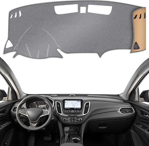 غطاء لوحة القيادة KEYOOG مناسب لسيارة Chevy Equinox 2024-2018 (بدون نماذج HUD)، سجادة لوحة قيادة السيارة مضادة للوهج، وسادة مضادة للانزلاق وواقي من الشمس (رمادي) in Saudi Arabia