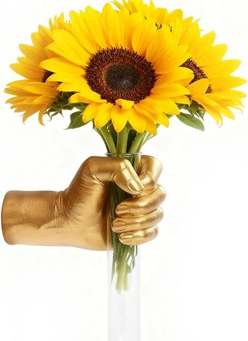 منحوتات جدارية ذهبية، مزهريات جدارية يدوية لديكور المنزل، منحوتة فنية مثبتة على الحائط، ديكور مزهرية فنية فريدة من نوعها، مزهرية معلقة حديثة لديكور غرف المعيشة، تمثال مزهرية أنبوب اختبار معلق (ذهبي) in Kuwait