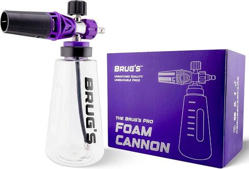 Brug's™ Pro Foam Cannon Clear Edition V2 - Professional Car Wash Foam Gun for Pressure Washer - Adjustable Spray Blaster, 1.1mm Orafice, Wide Neck Bottle, 1/4" Quick Connector - Snow Foam Cannon in Saudi Arabia