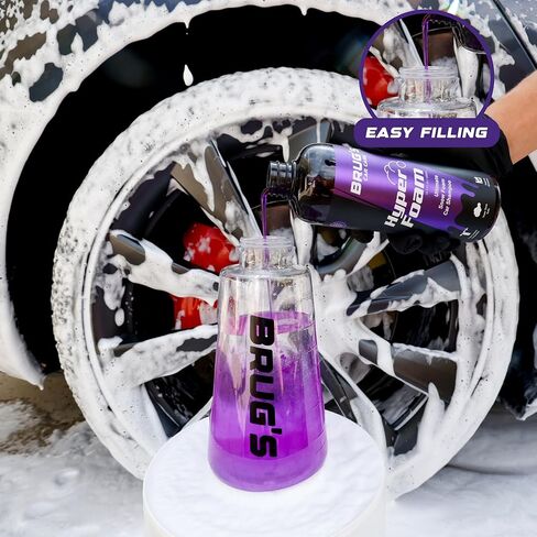 Brug's™ Pro Foam Cannon Clear Edition V2 - Professional Car Wash Foam Gun for Pressure Washer - Adjustable Spray Blaster, 1.1mm Orafice, Wide Neck Bottle, 1/4" Quick Connector - Snow Foam Cannon in Saudi Arabia