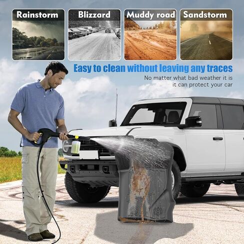مجموعة سجادات الأرضية وبطانة الحمولة لجميع الأحوال الجوية لسيارة Ford Bronco 2021-2026 4 أبواب، بطانات أرضية TPE مخصصة مع حصيرة صندوق السيارة، ملحقات برونكو للصف الأول والثاني، وليس لنماذج برونكو سبورت والهجينة in Kuwait