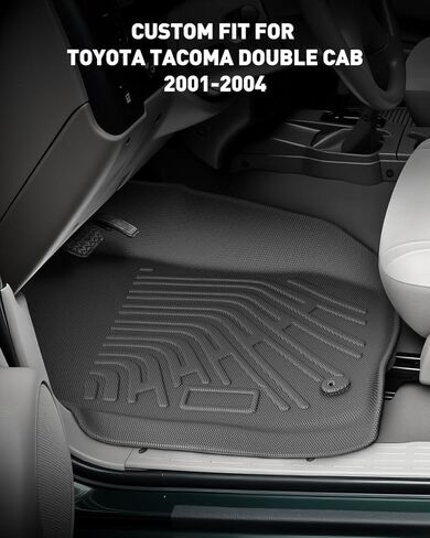 Floor Mats for Toyota Tacoma 2001-2004(ONLY Fit Double Cab) All Weather Custom Fit Heavy Duty Rubber Liner, 1st & 2nd Row, Car Accessories for Tacoma 2001 2002 2003 2004 in Kuwait